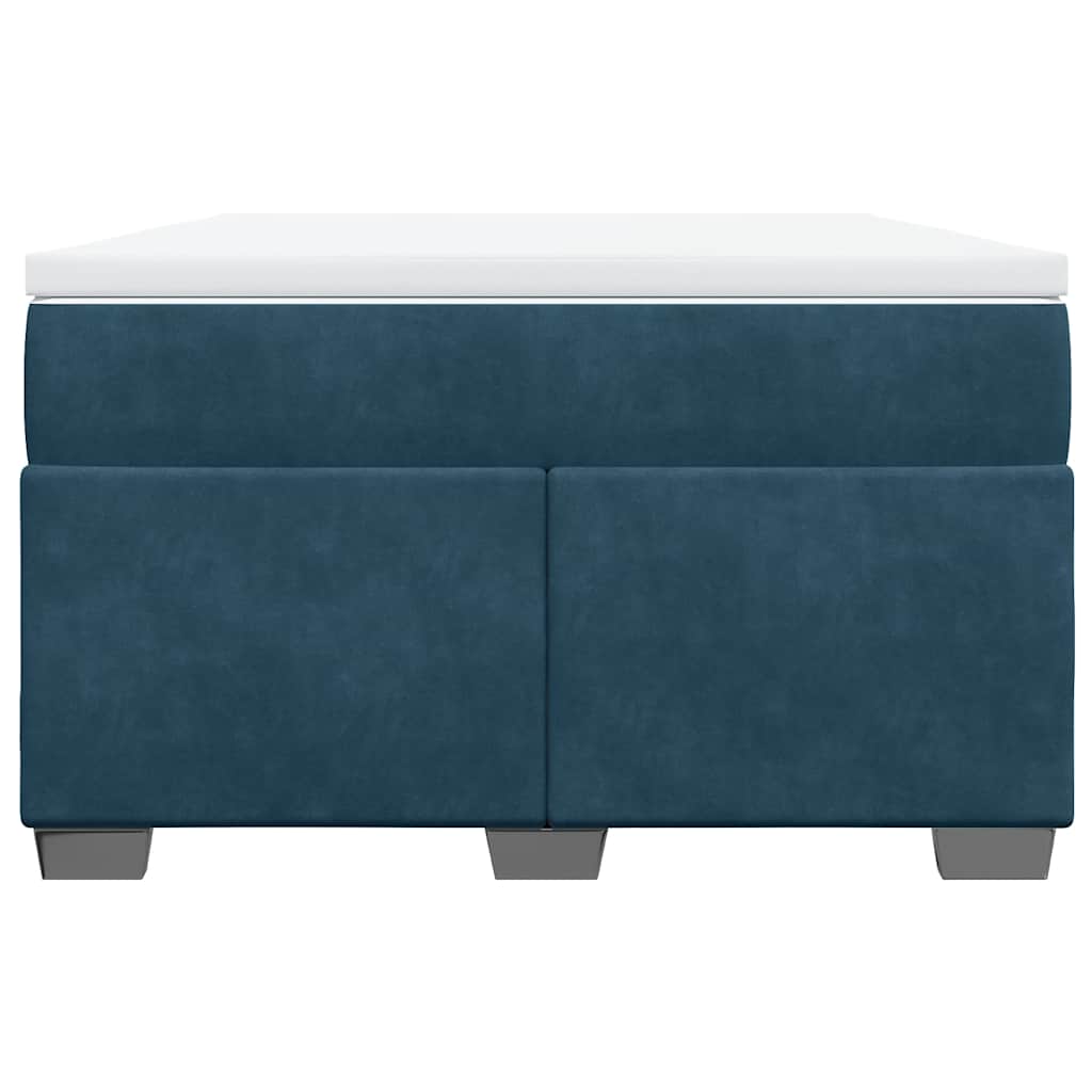 Box spring krevet s madracem tamnoplavi 120 x 200 cm baršunasti