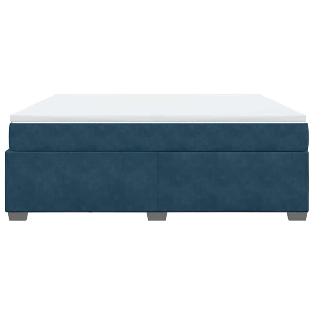 Krevet s oprugama i madracem tamnoplavi 180x200 cm baršunasti
