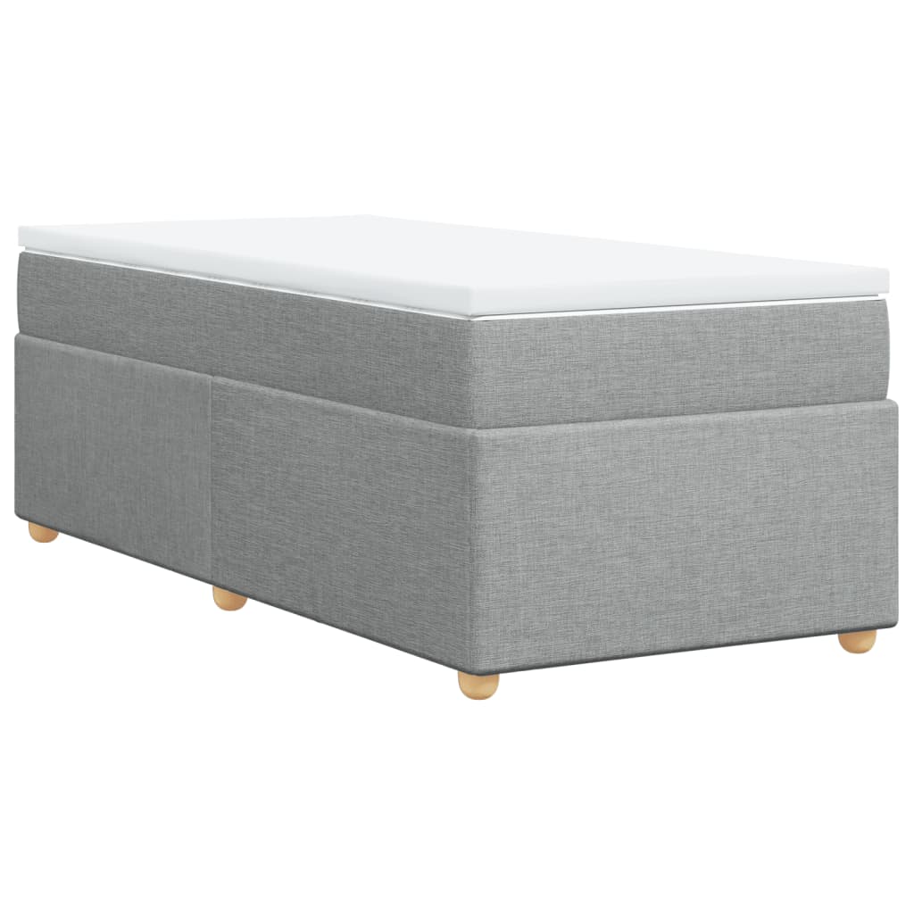 Box spring krevet s madracem svjetlosivi 90x190 cm od tkanine