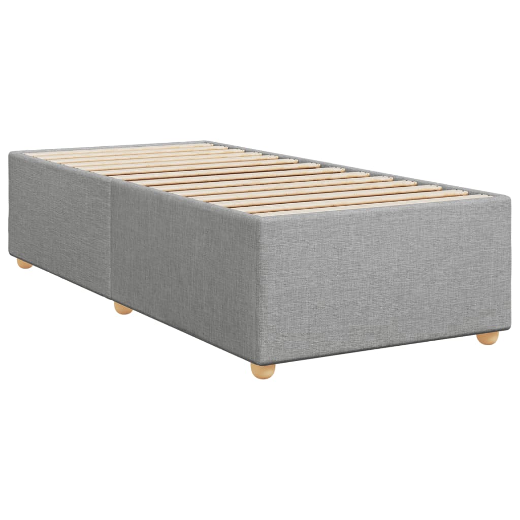 Box spring krevet s madracem svjetlosivi 90x190 cm od tkanine