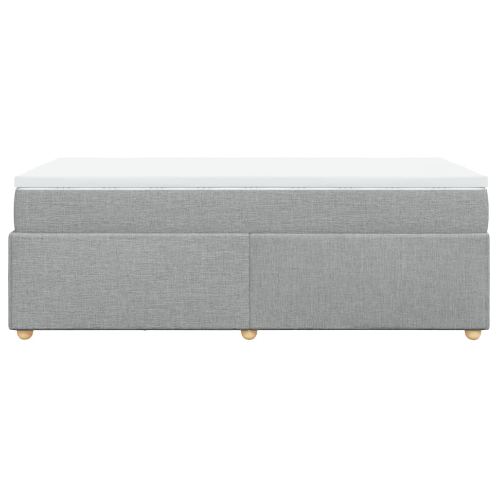 Box spring krevet s madracem svjetlosivi 90x190 cm od tkanine