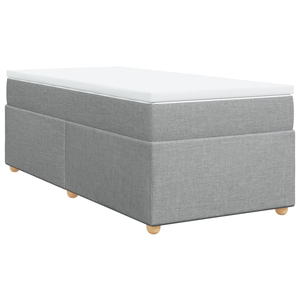 Box spring krevet s madracem svjetlosivi 90x190 cm od tkanine