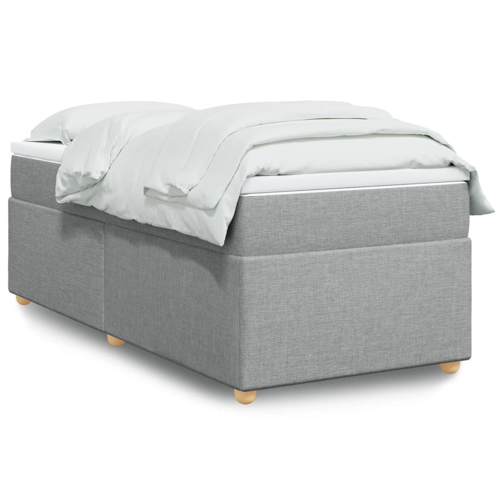 Box spring krevet s madracem svjetlosivi 90x190 cm od tkanine