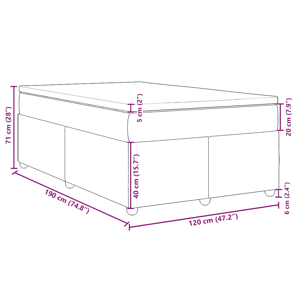 Krevet s oprugama i madracem plavi 100 x 200 cm od tkanine