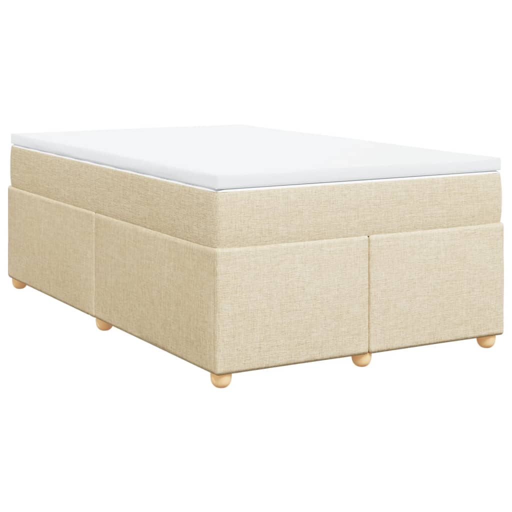 Krevet s oprugama i madracem krem 120 x 200 cm od tkanine