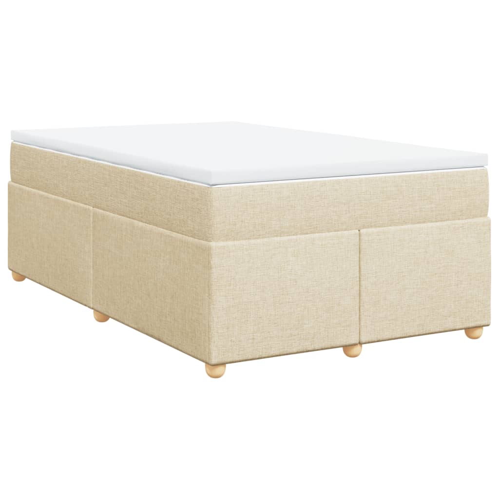 Krevet s oprugama i madracem krem 120 x 200 cm od tkanine