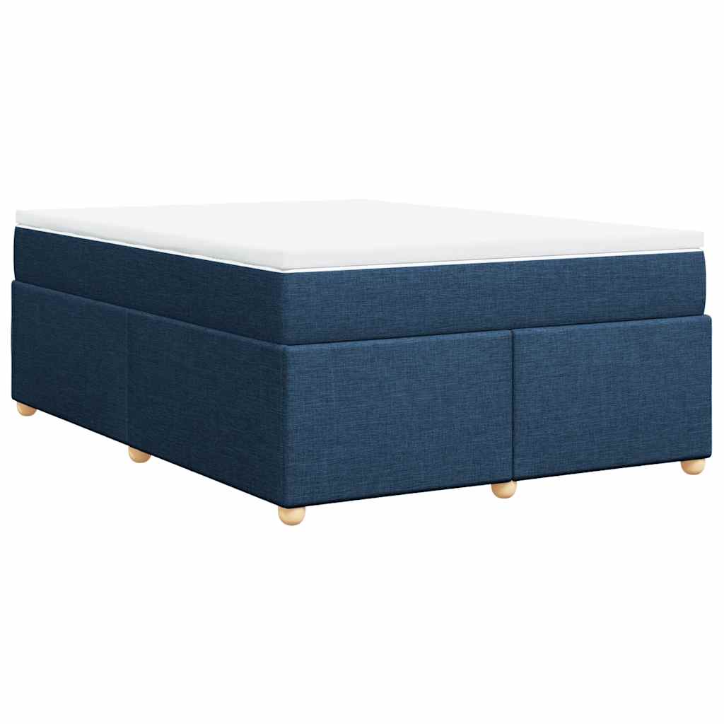 Krevet s oprugama i madracem plavi 140 x 190 cm od tkanine