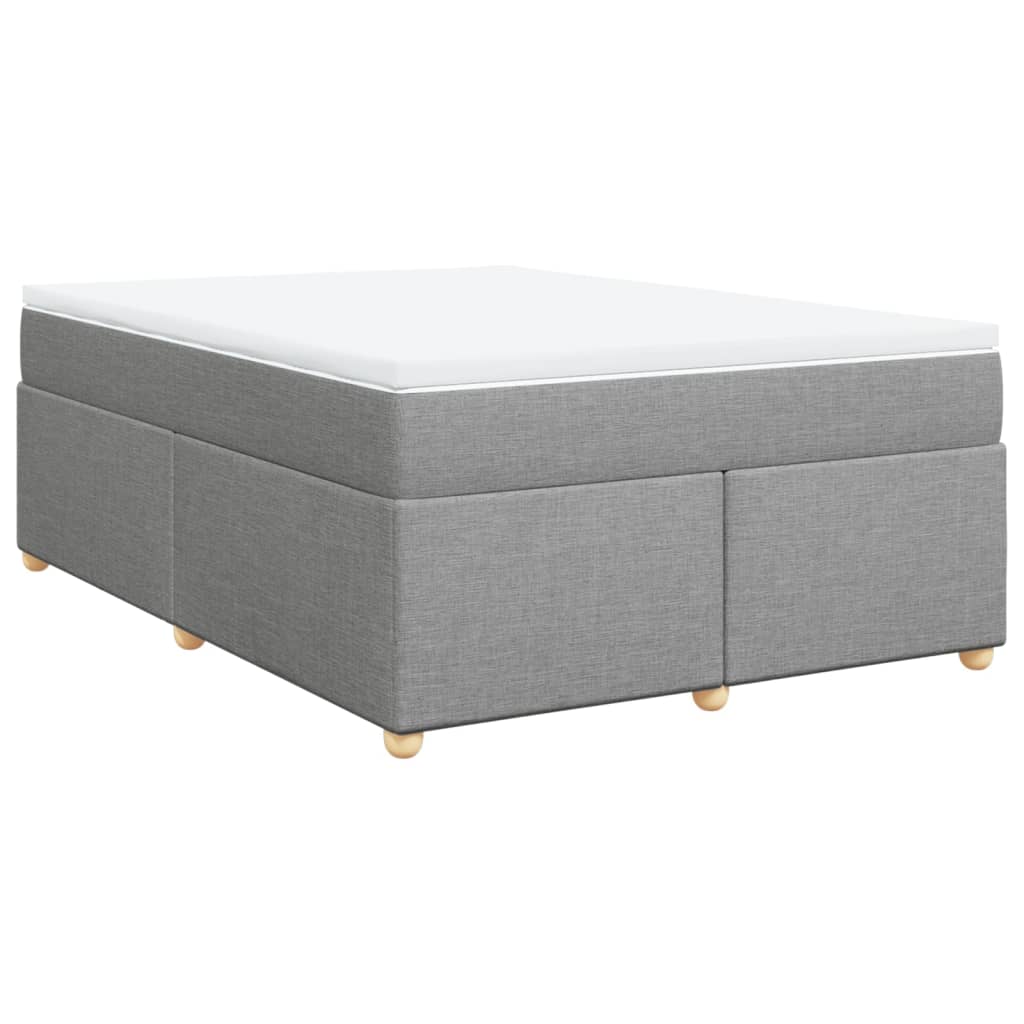 Krevet box spring s madracem svjetlosivi 140x200 cm od tkanine