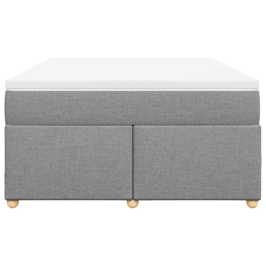Krevet box spring s madracem svjetlosivi 140x200 cm od tkanine