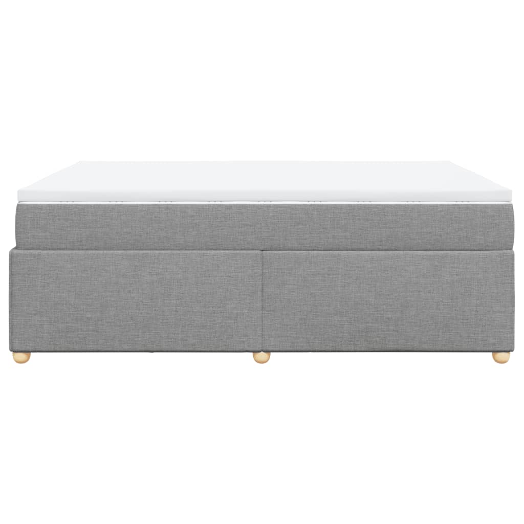 Krevet box spring s madracem svjetlosivi 140x200 cm od tkanine