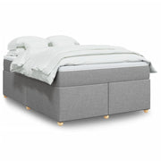 Krevet box spring s madracem svjetlosivi 140x200 cm od tkanine