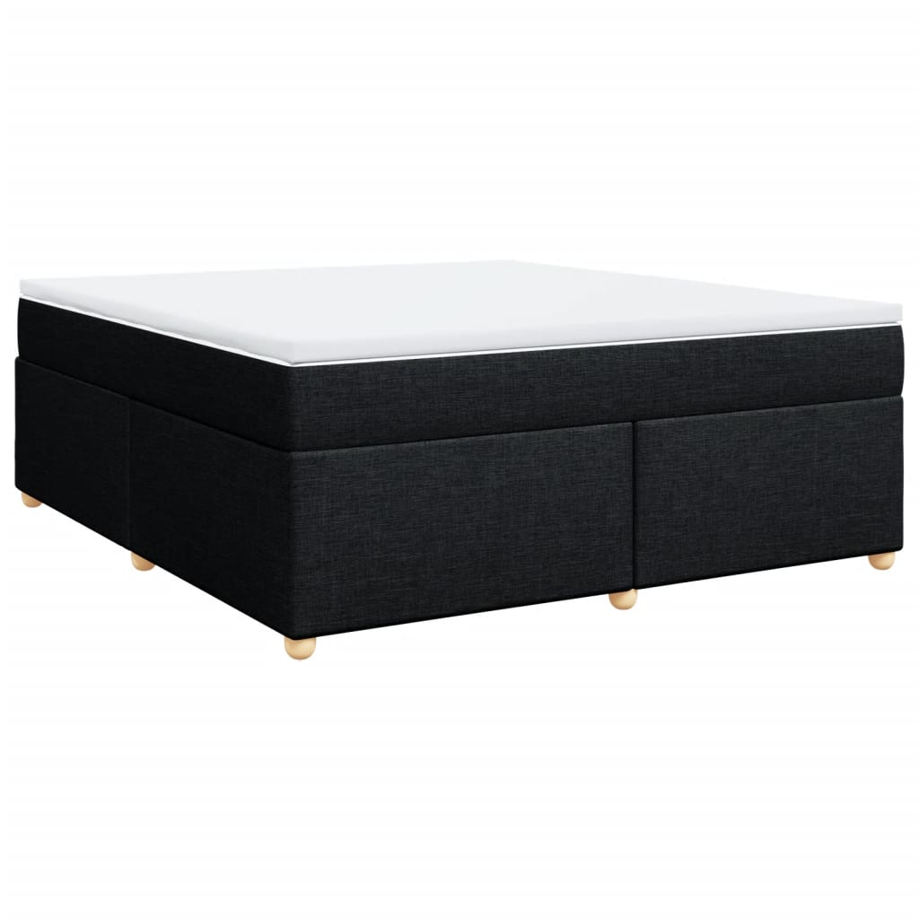 Krevet s oprugama i madracem crni 180x200 cm od tkanine