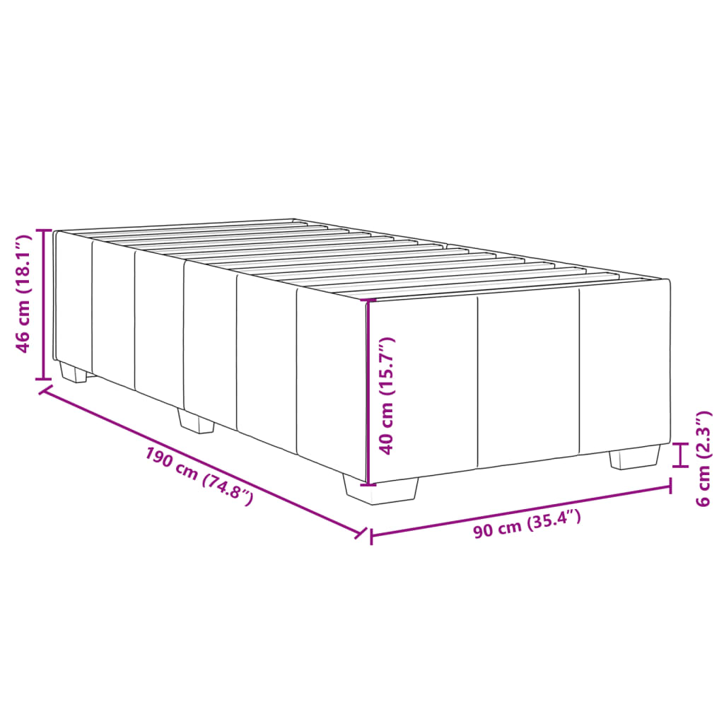 Box spring krevet s madracem svjetlosivi 90x190 cm od tkanine