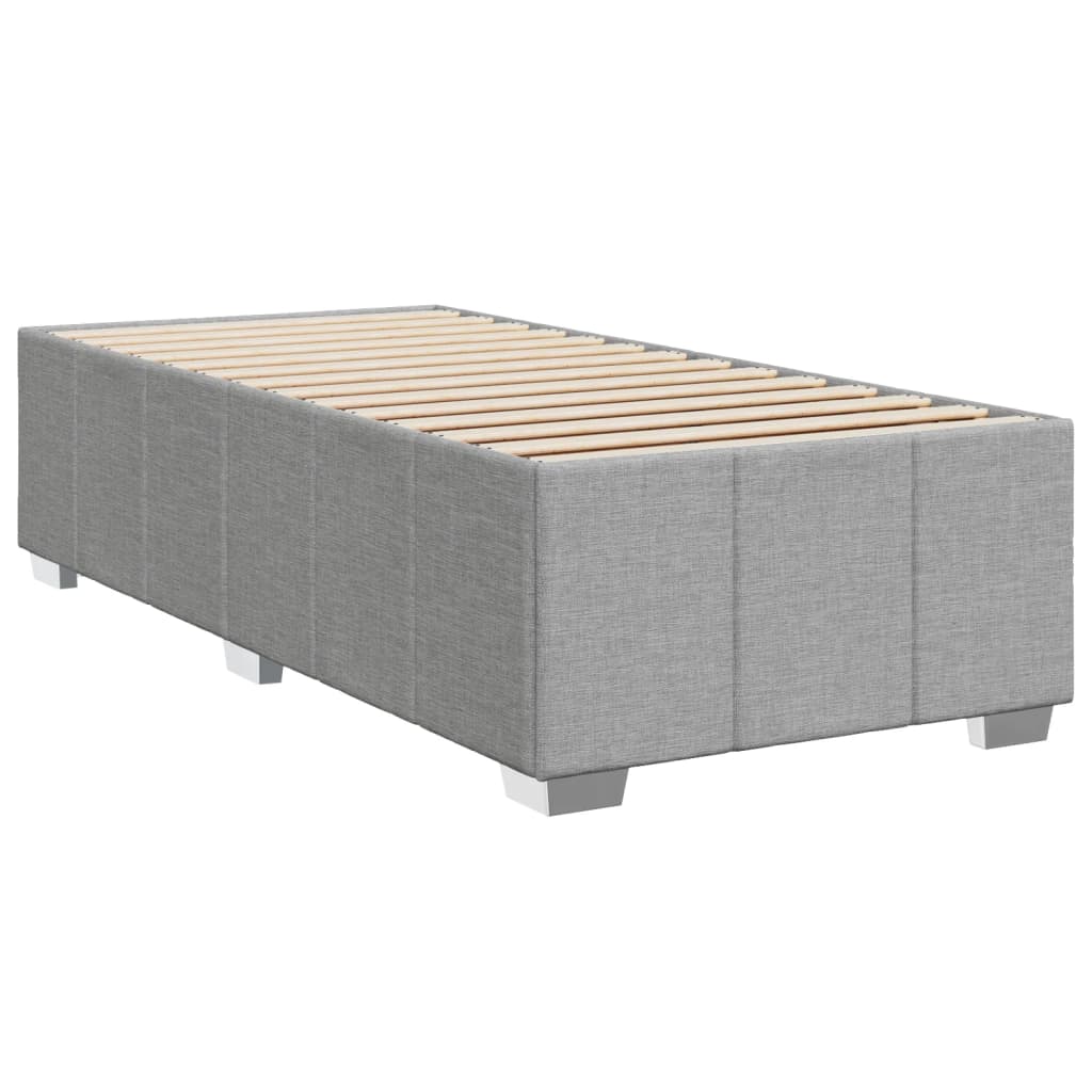 Box spring krevet s madracem svjetlosivi 90x190 cm od tkanine
