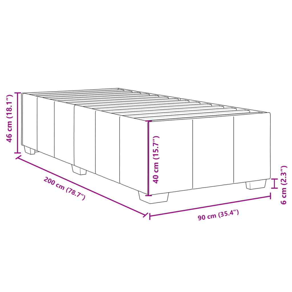Krevet s oprugama i madracem plavi 90 x 200 cm od tkanine
