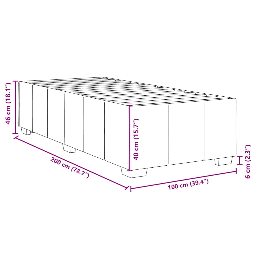 Krevet s oprugama i madracem svjetlosivi 100x200 cm od tkanine