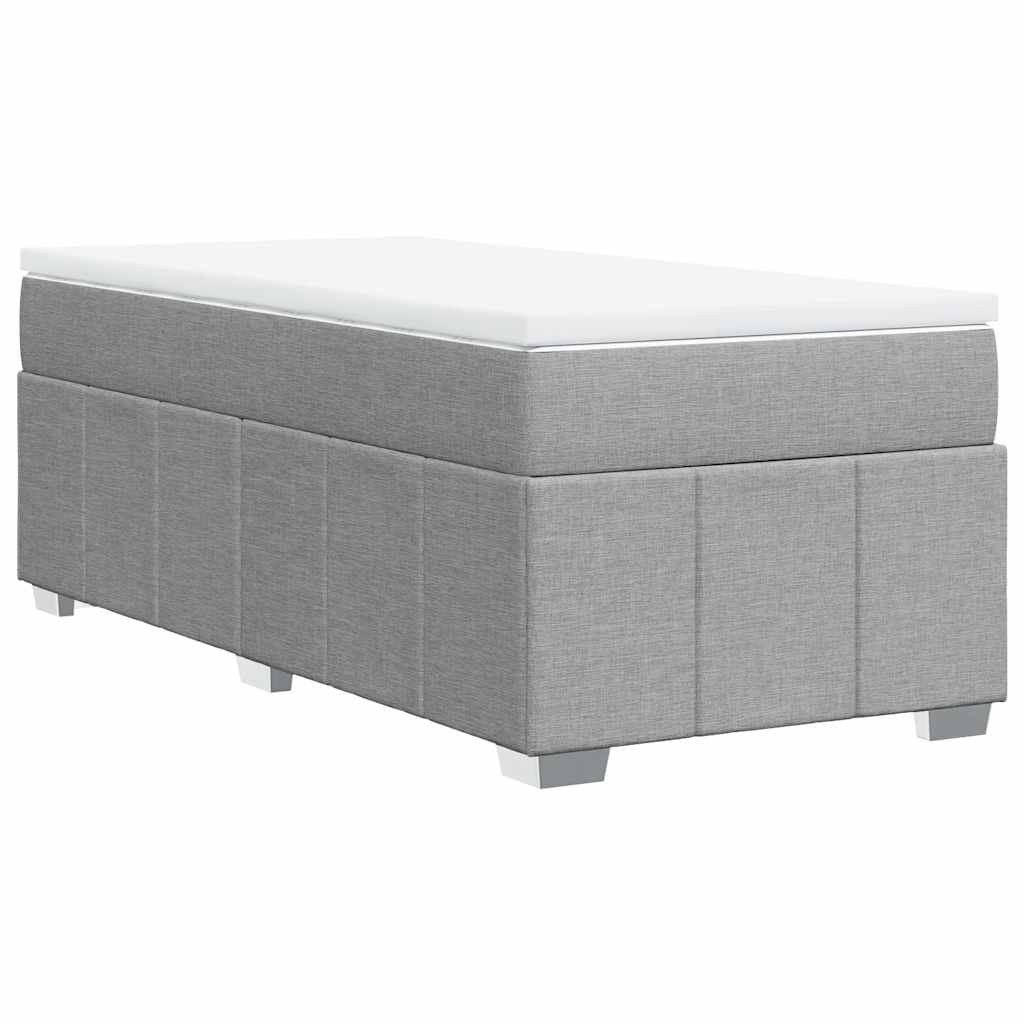 Krevet s oprugama i madracem svjetlosivi 100x200 cm od tkanine