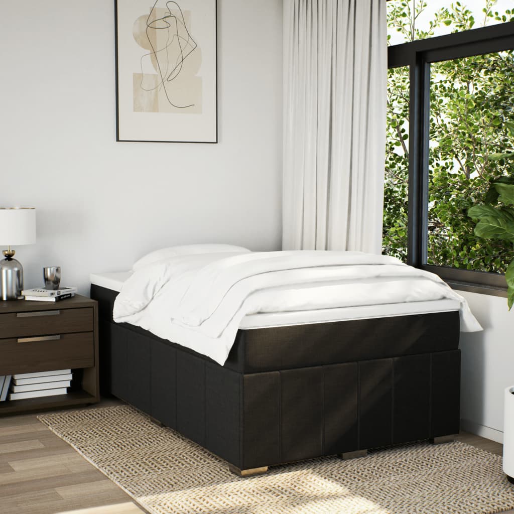 Krevet box spring s madracem crni 120 x 190 cm od tkanine