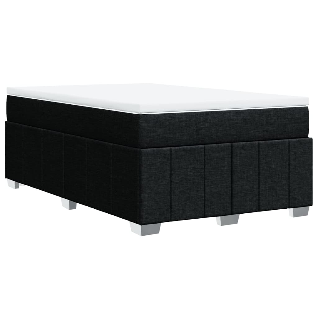 Krevet box spring s madracem crni 120 x 190 cm od tkanine