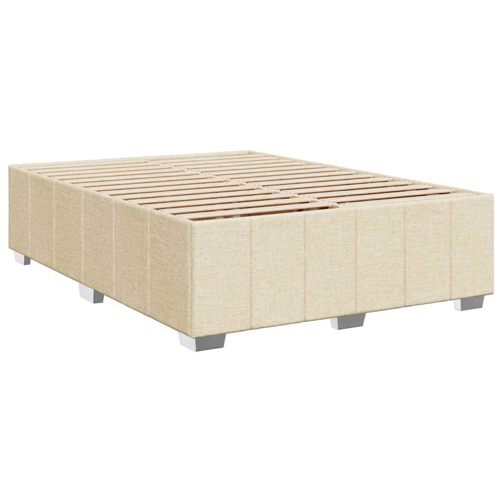 Krevet s oprugama i madracem krem 140 x 190 cm od tkanine
