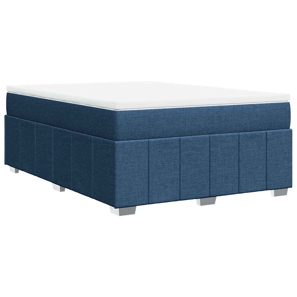 Krevet s oprugama i madracem plavi 140 x 190 cm od tkanine