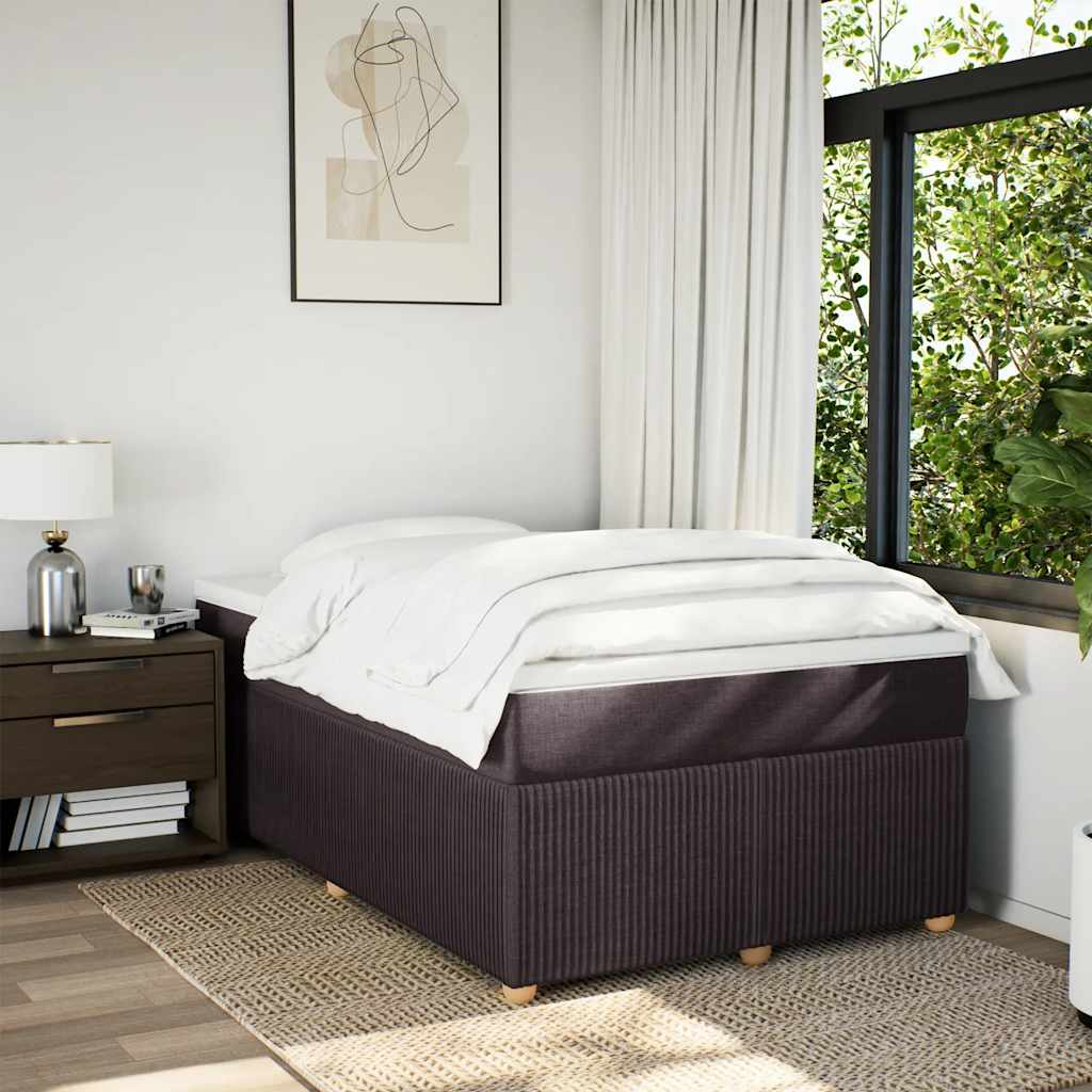 Krevet box spring s madracem tamnosmeđi 120 x 190 cm od tkanine