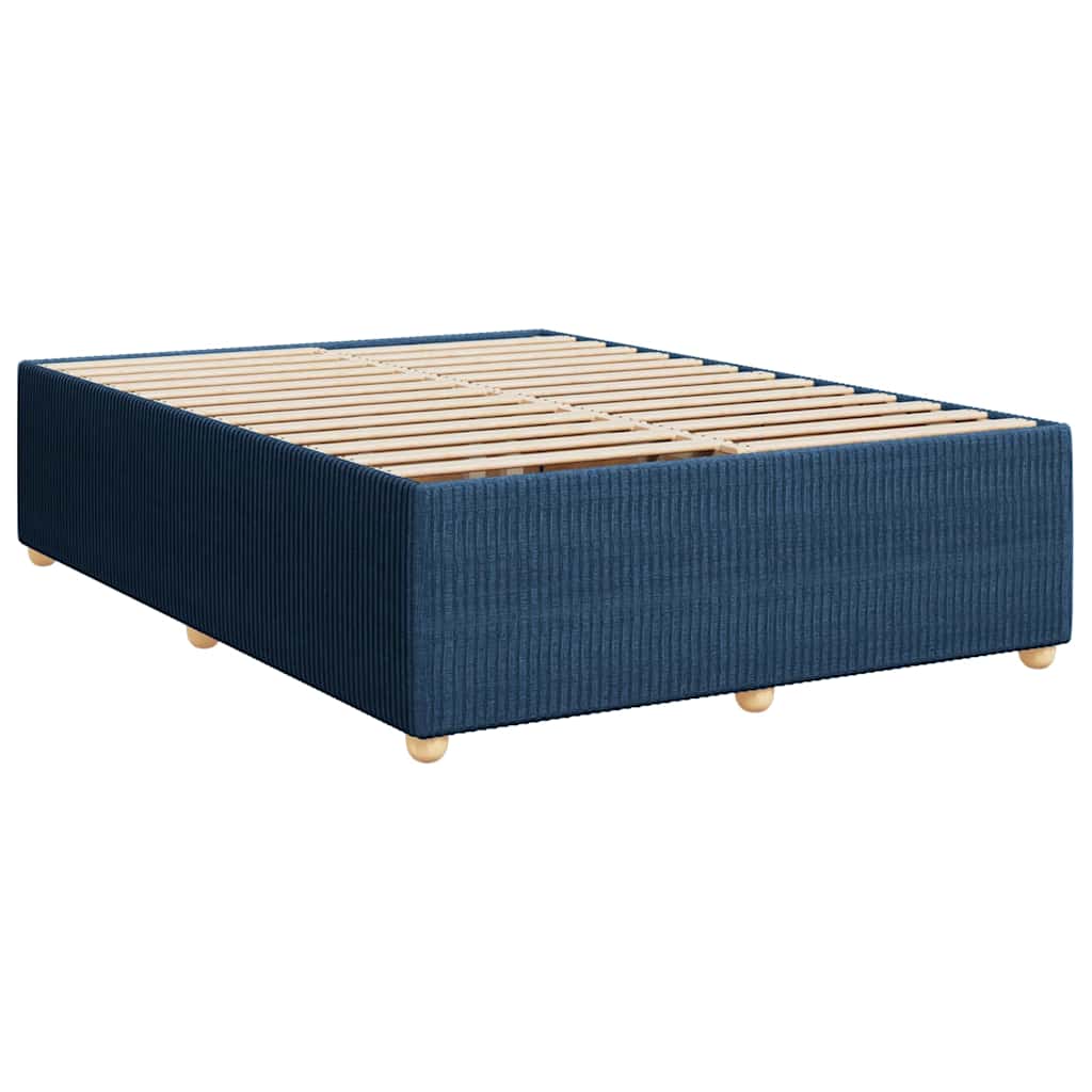 Krevet s oprugama i madracem plavi 140 x 190 cm od tkanine