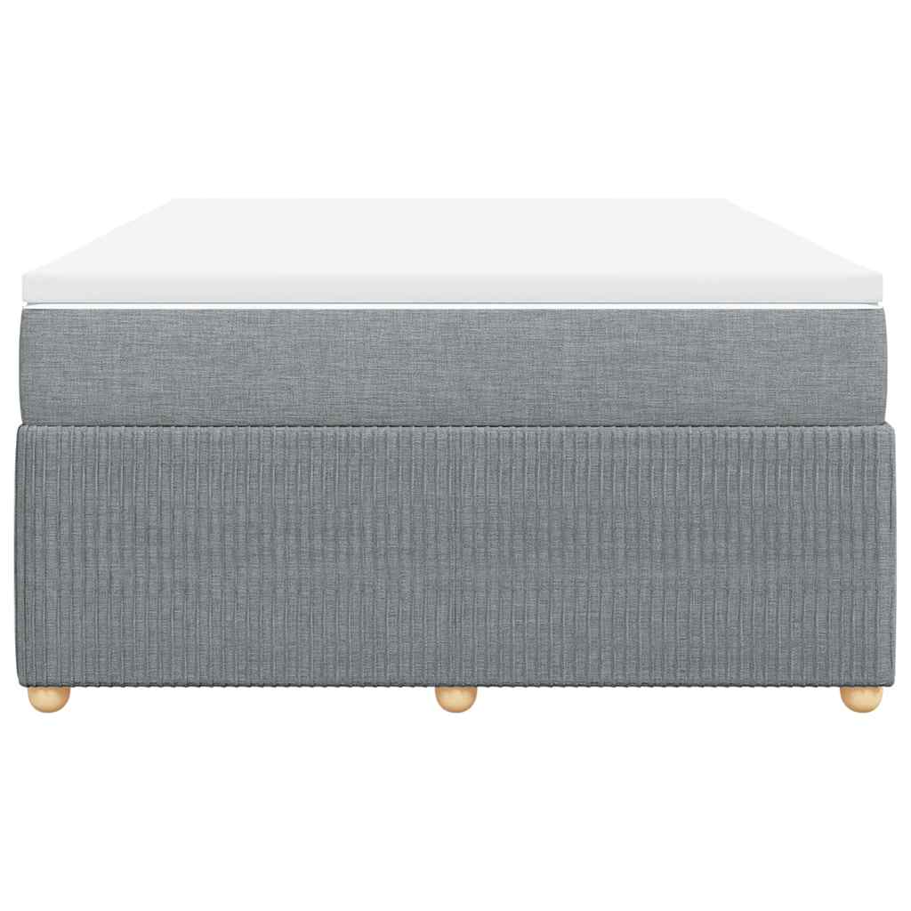 Krevet box spring s madracem svjetlosivi 140x200 cm od tkanine