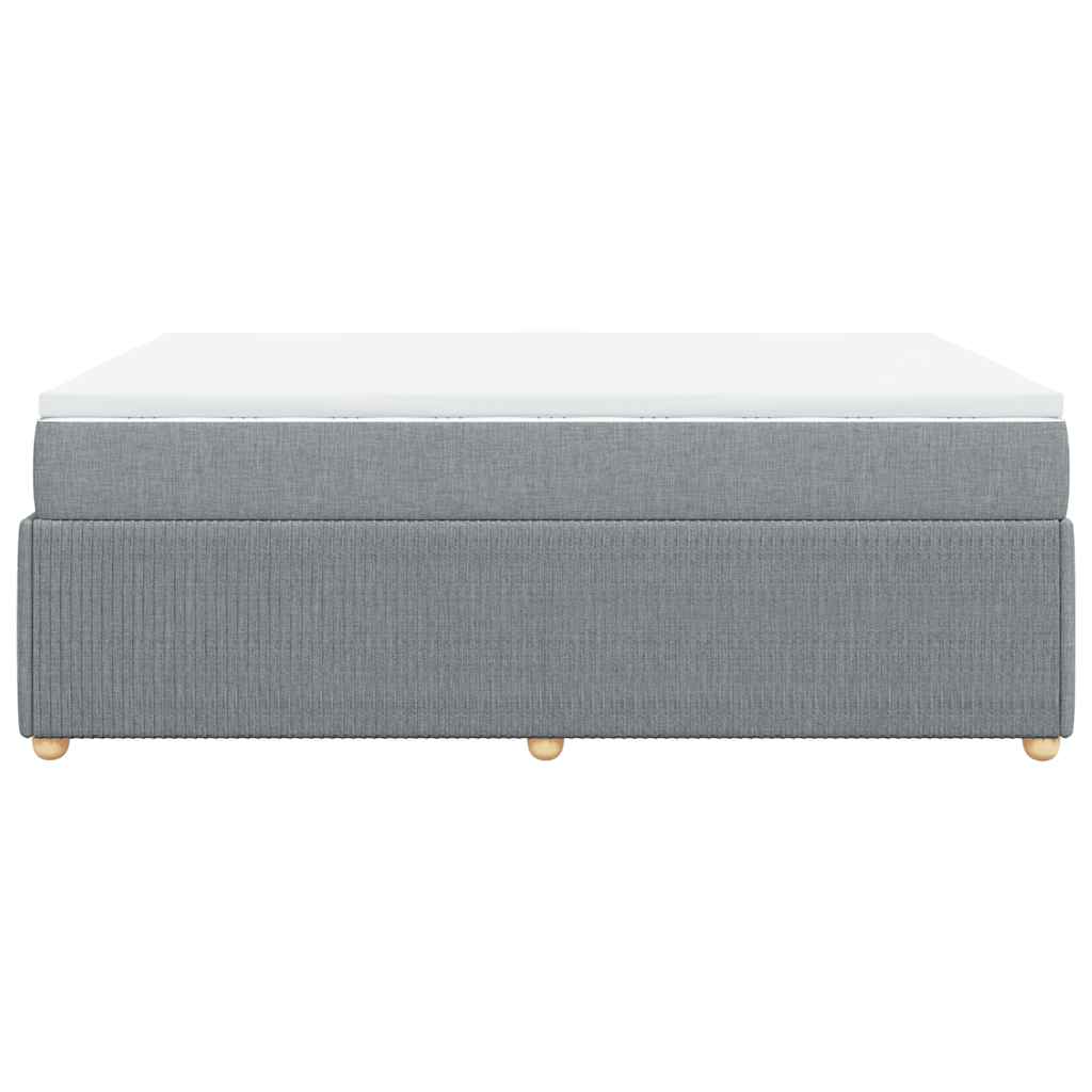 Krevet box spring s madracem svjetlosivi 140x200 cm od tkanine