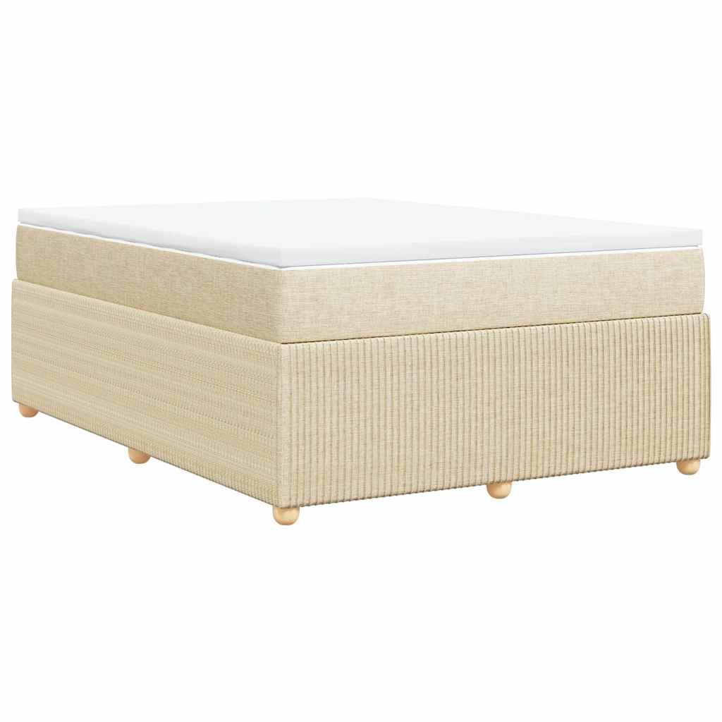 Krevet s oprugama i madracem krem 160x200 cm od tkanine