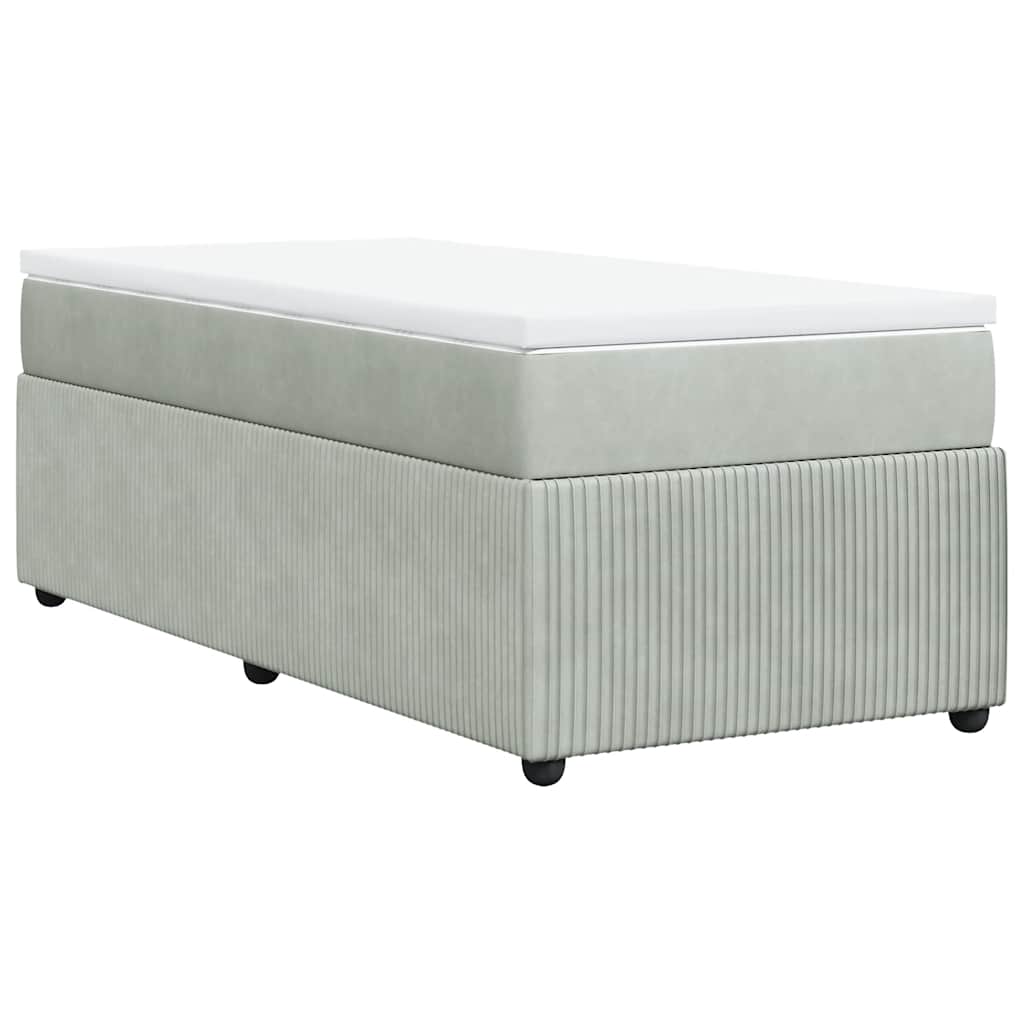 Box spring krevet s madracem svjetlosivi 80 x 200 cm baršunasti