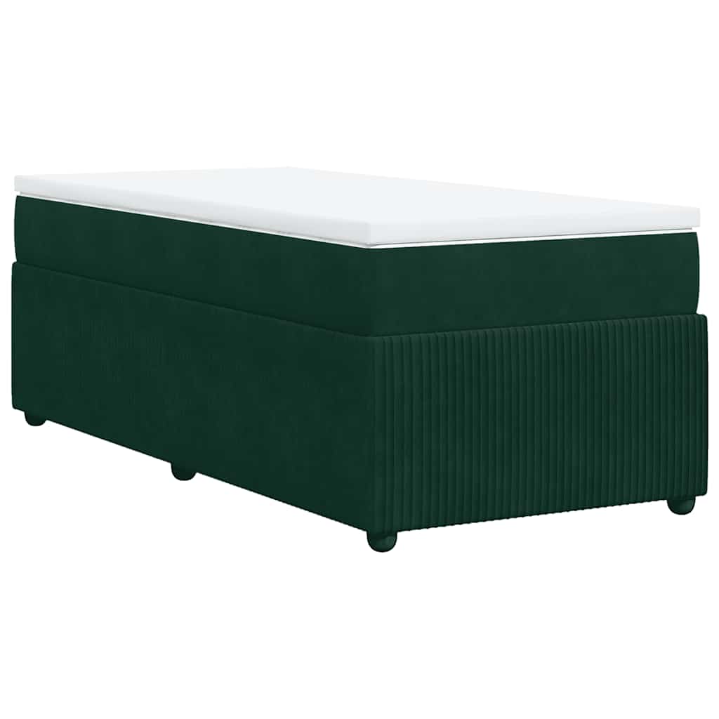 Box spring krevet s madracem tamnozeleni 80 x 200 cm baršunasti
