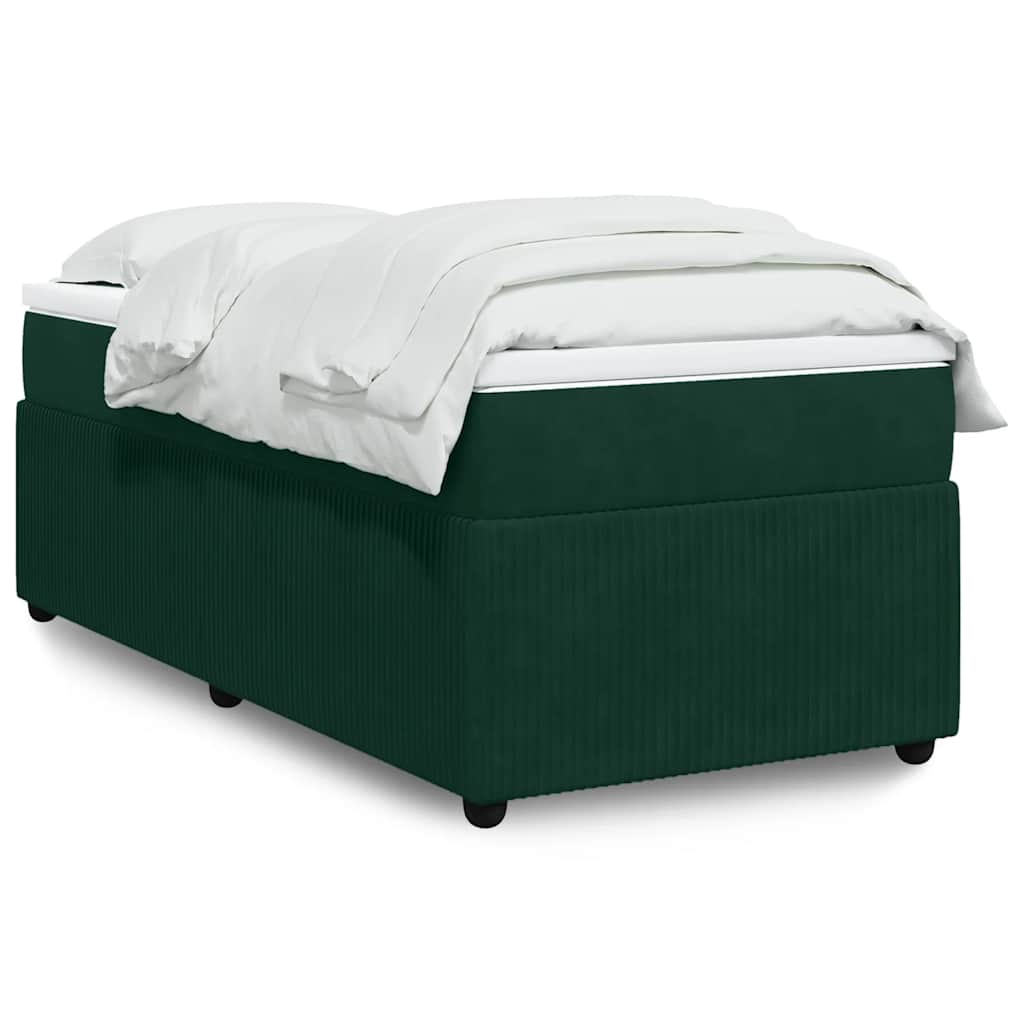 Box spring krevet s madracem tamnozeleni 80 x 200 cm baršunasti