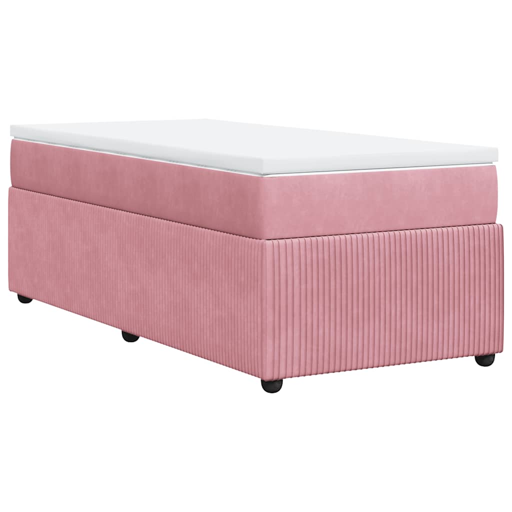 Box spring krevet s madracem ružičasti 80 x 200 cm baršunasti