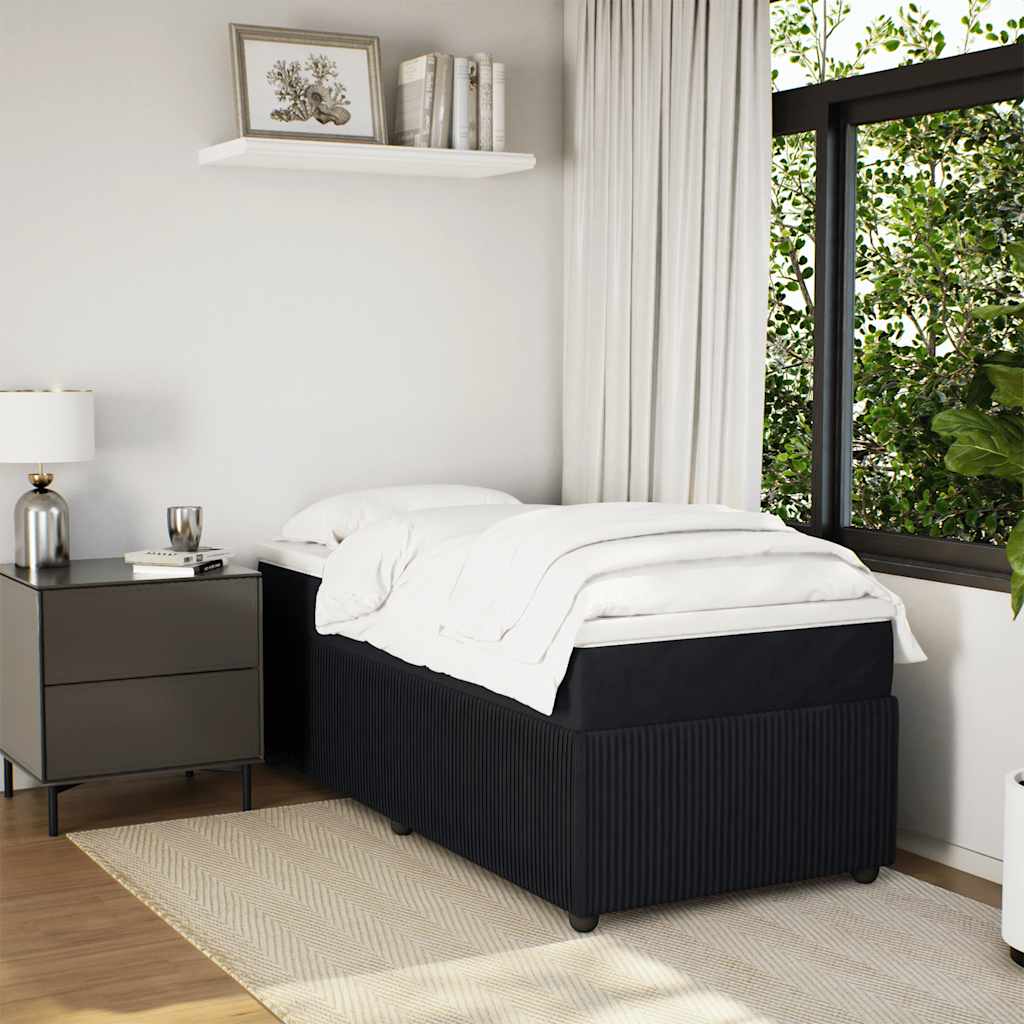Box spring krevet s madracem crni 90x190 cm baršunasti