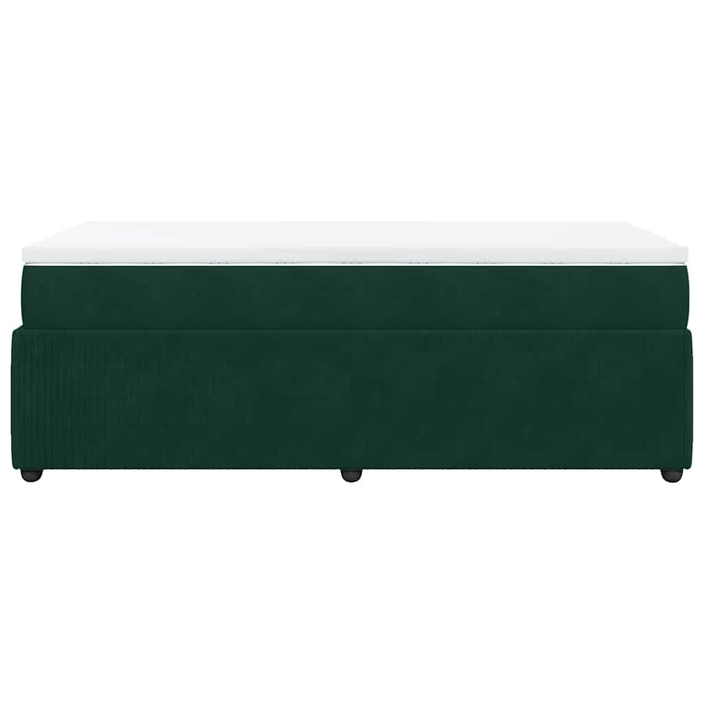 Box spring krevet s madracem tamnozeleni 90x190 cm baršunasti