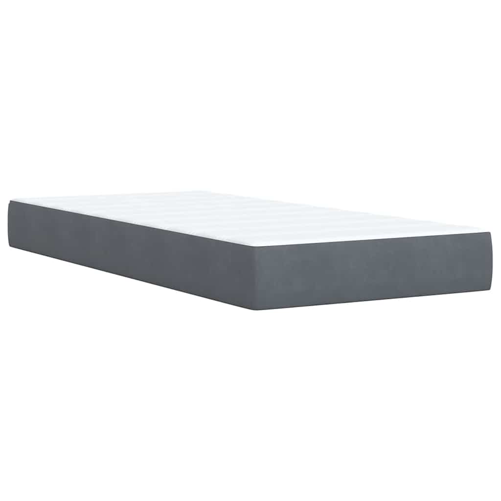 Box spring krevet s madracem tamnosivi 100x200 cm baršunasti