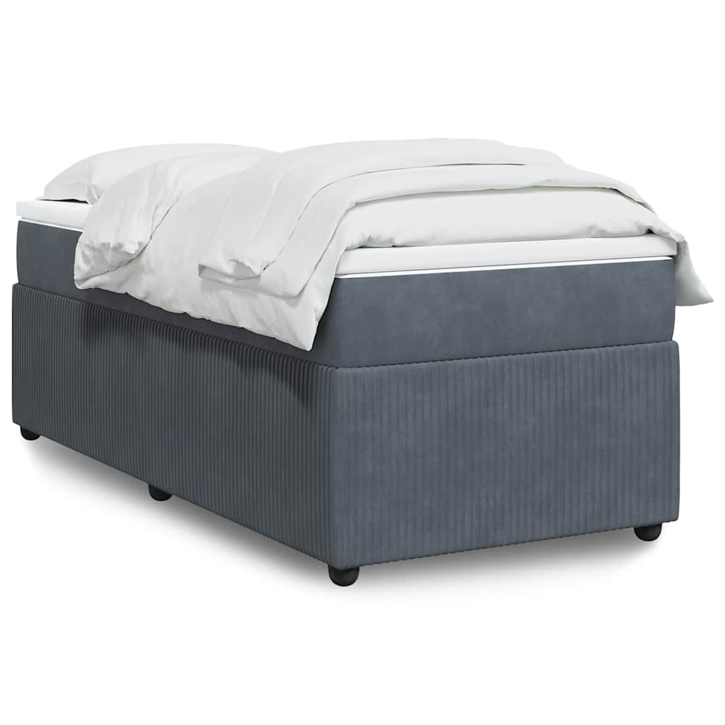 Box spring krevet s madracem tamnosivi 100x200 cm baršunasti