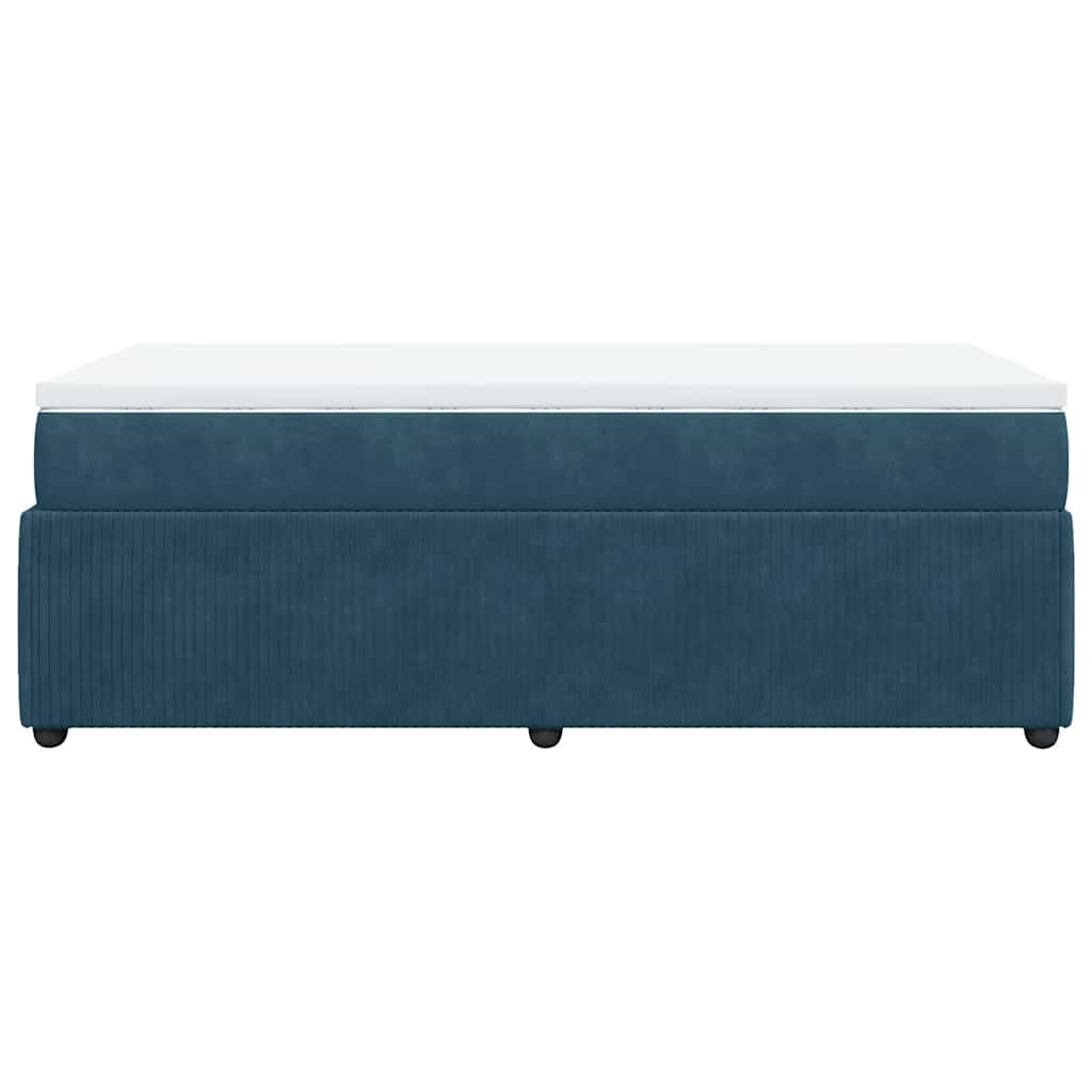 Box spring krevet s madracem tamnoplavi 100x200 cm baršunasti