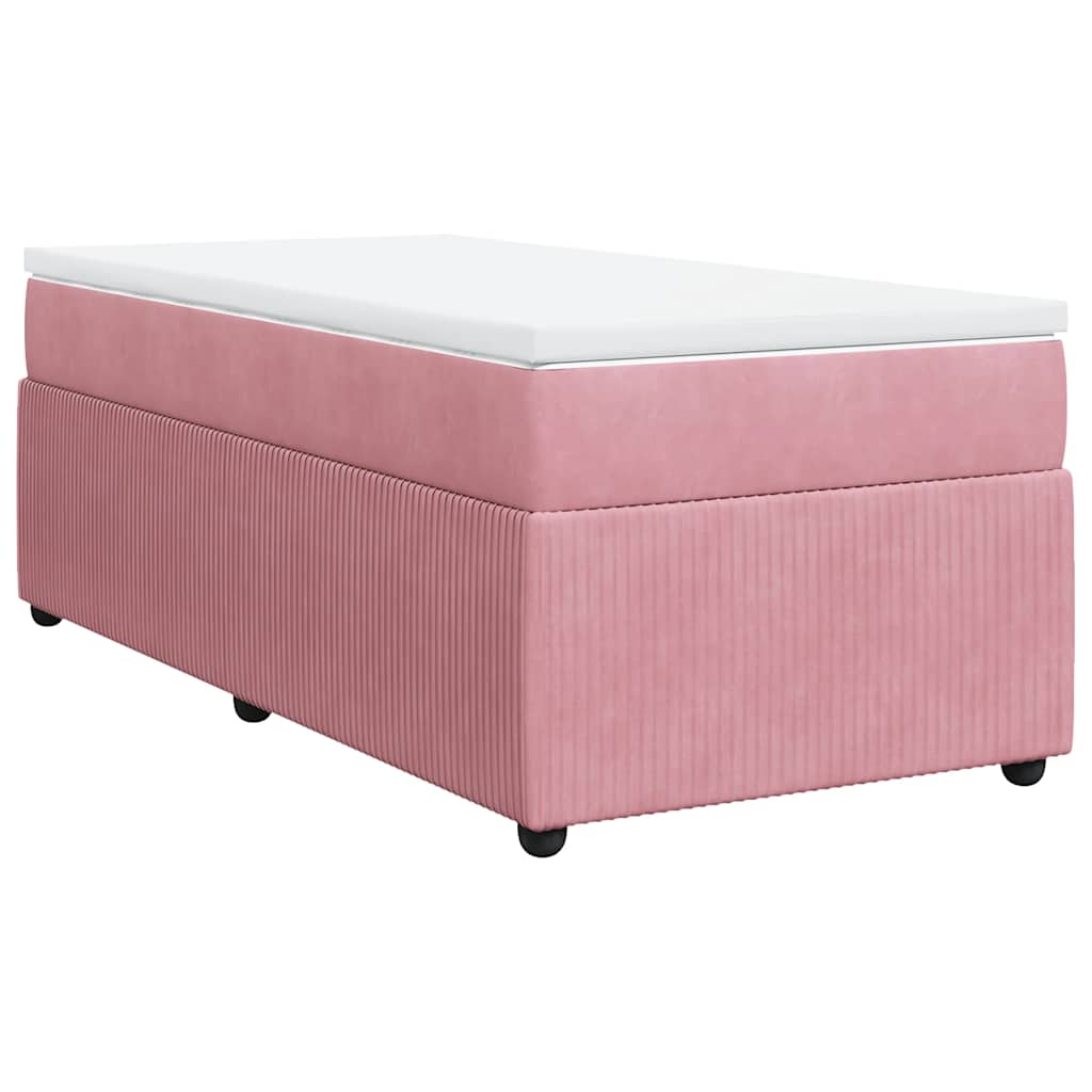 Box spring krevet s madracem ružičasti 100x200 cm baršunasti