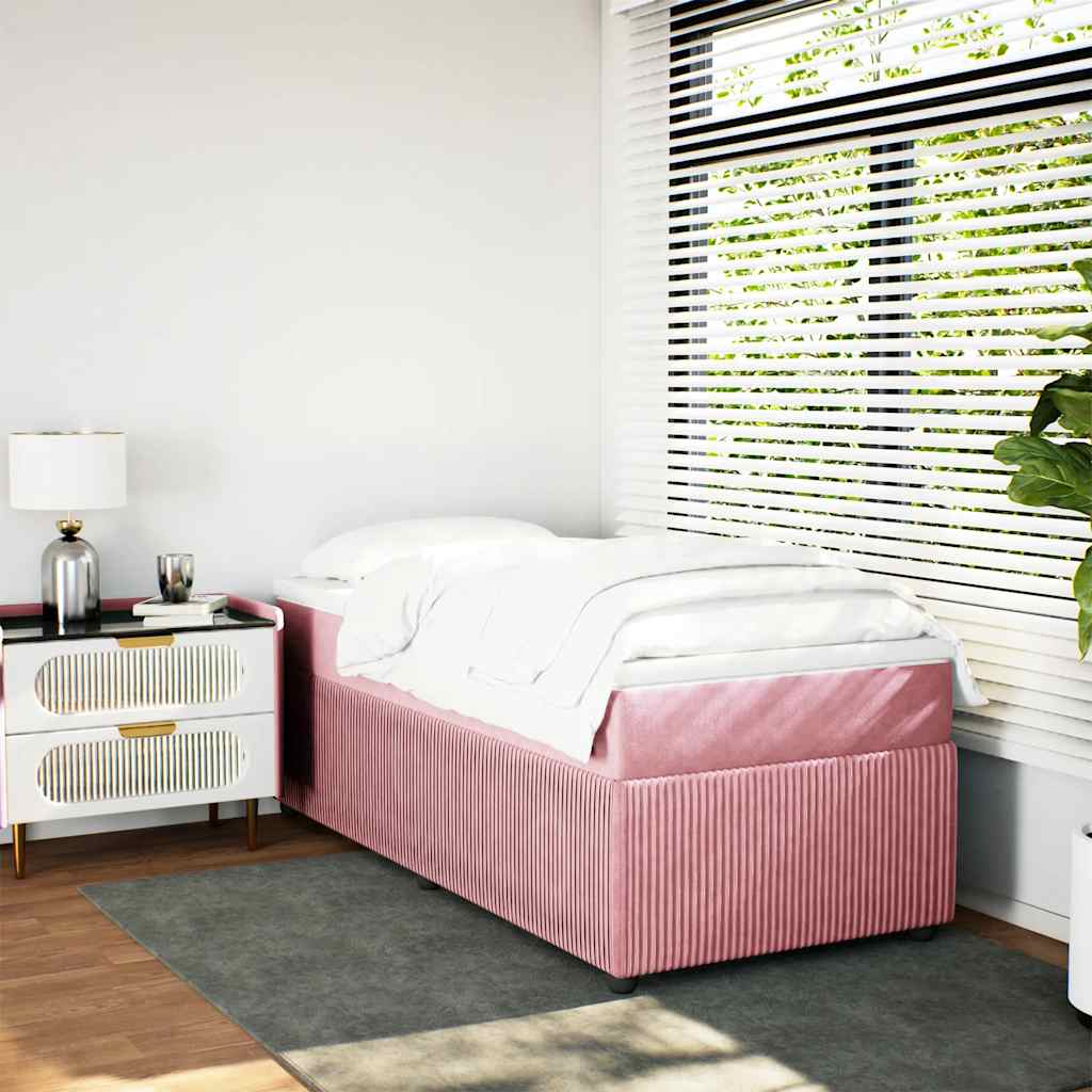 Box spring krevet s madracem ružičasti 100x200 cm baršunasti