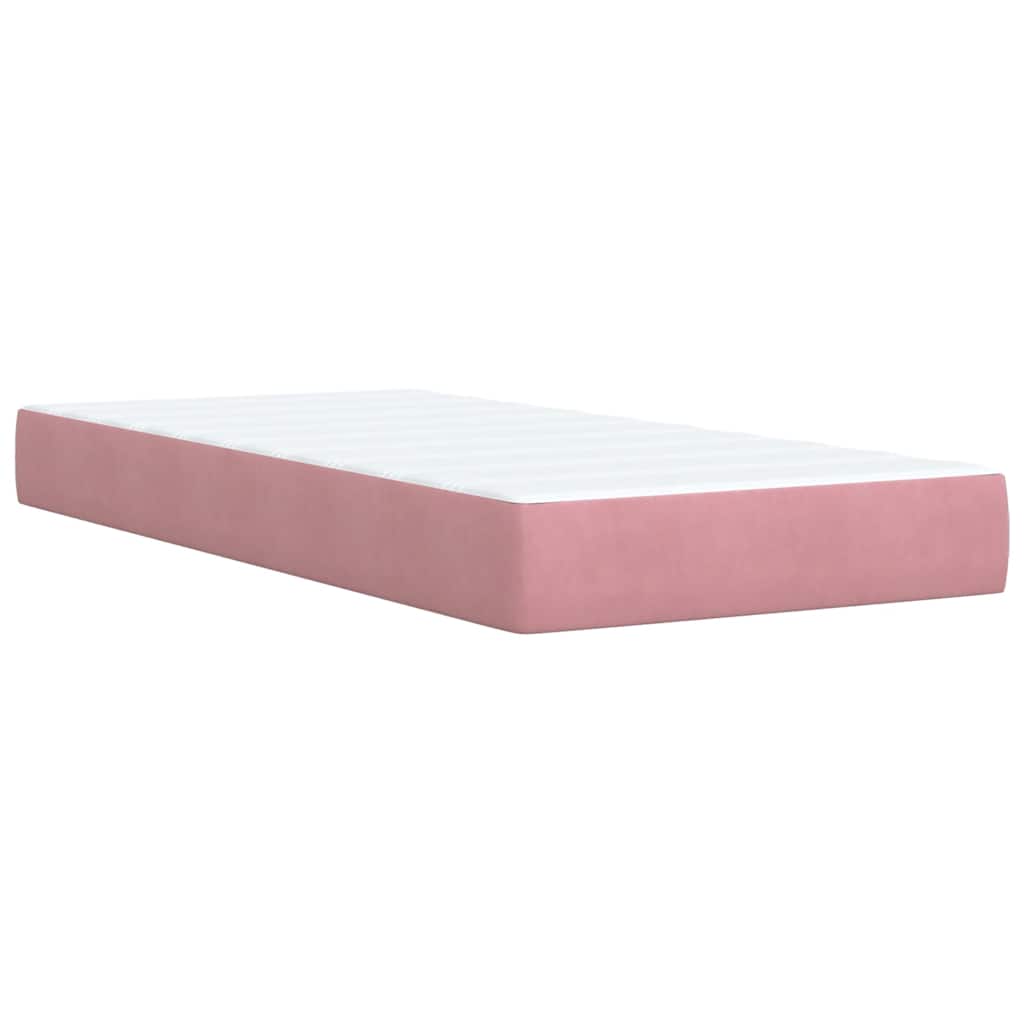 Box spring krevet s madracem ružičasti 100x200 cm baršunasti