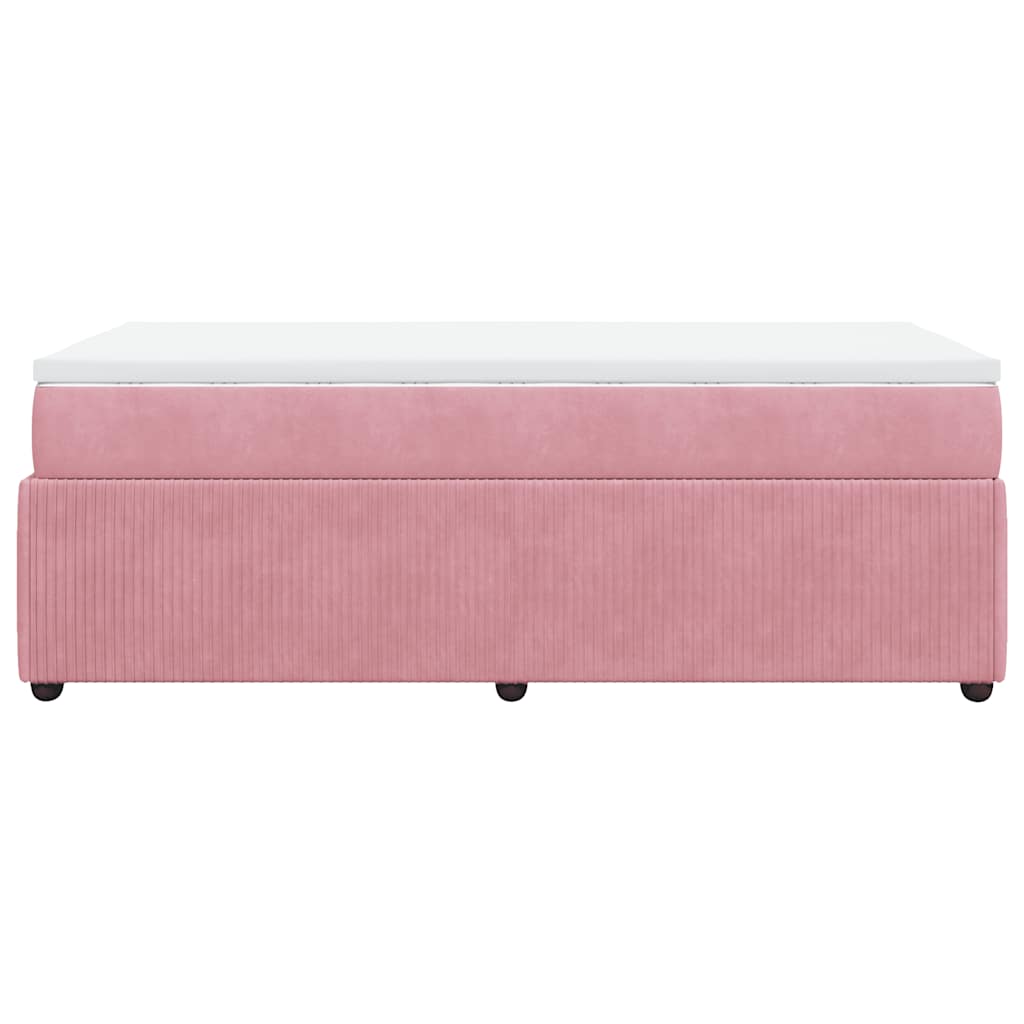 Box spring krevet s madracem ružičasti 100x200 cm baršunasti
