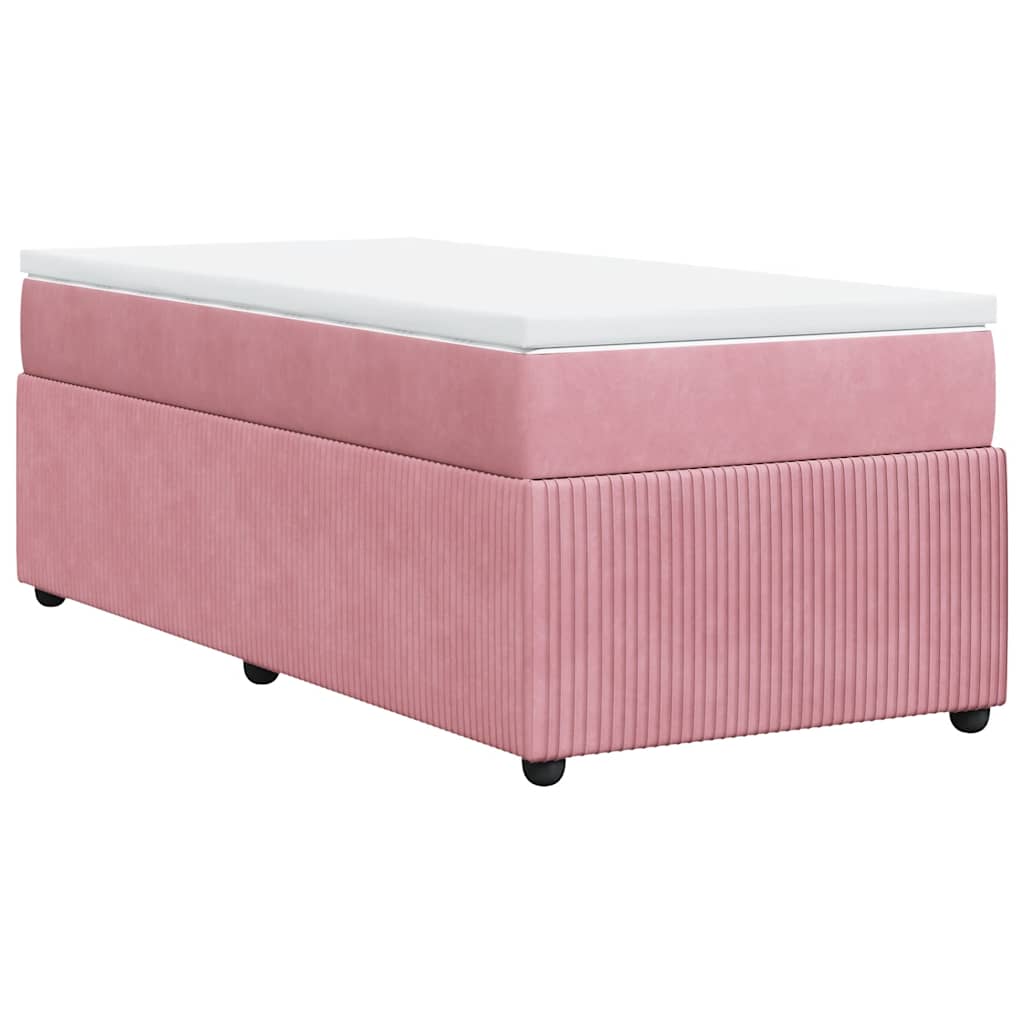 Box spring krevet s madracem ružičasti 100x200 cm baršunasti