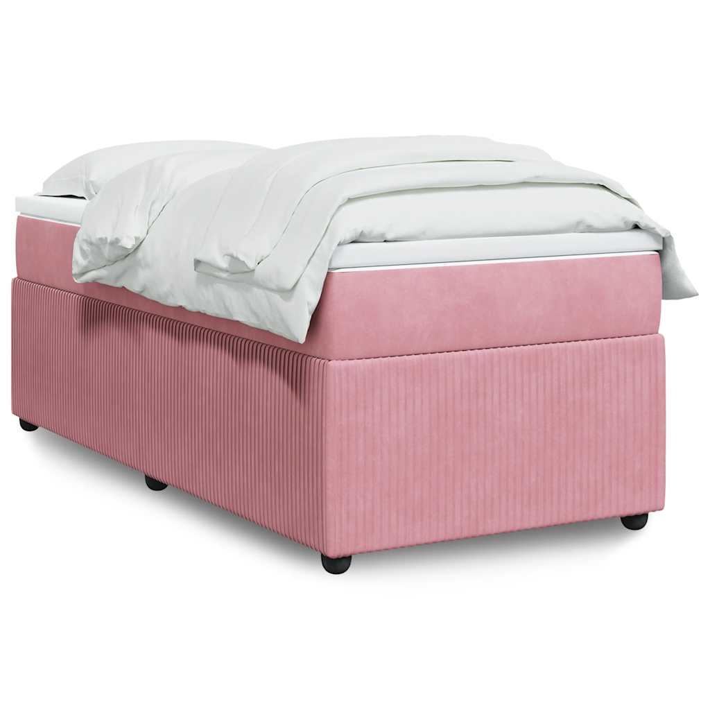 Box spring krevet s madracem ružičasti 100x200 cm baršunasti