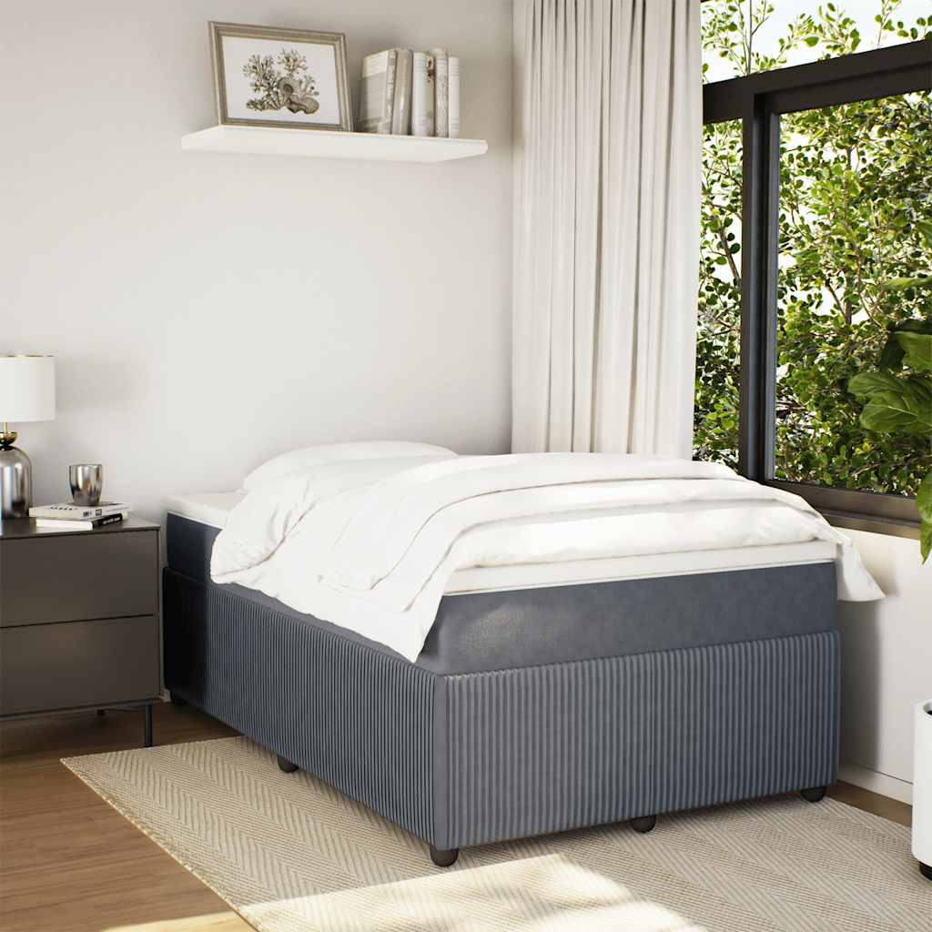 Krevet box spring s madracem tamnosivi 120 x 190 cm baršun