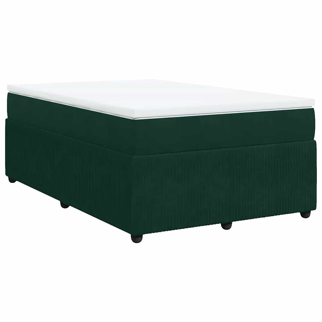 Box spring krevet s madracem tamnozeleni 120x200 cm baršunasti