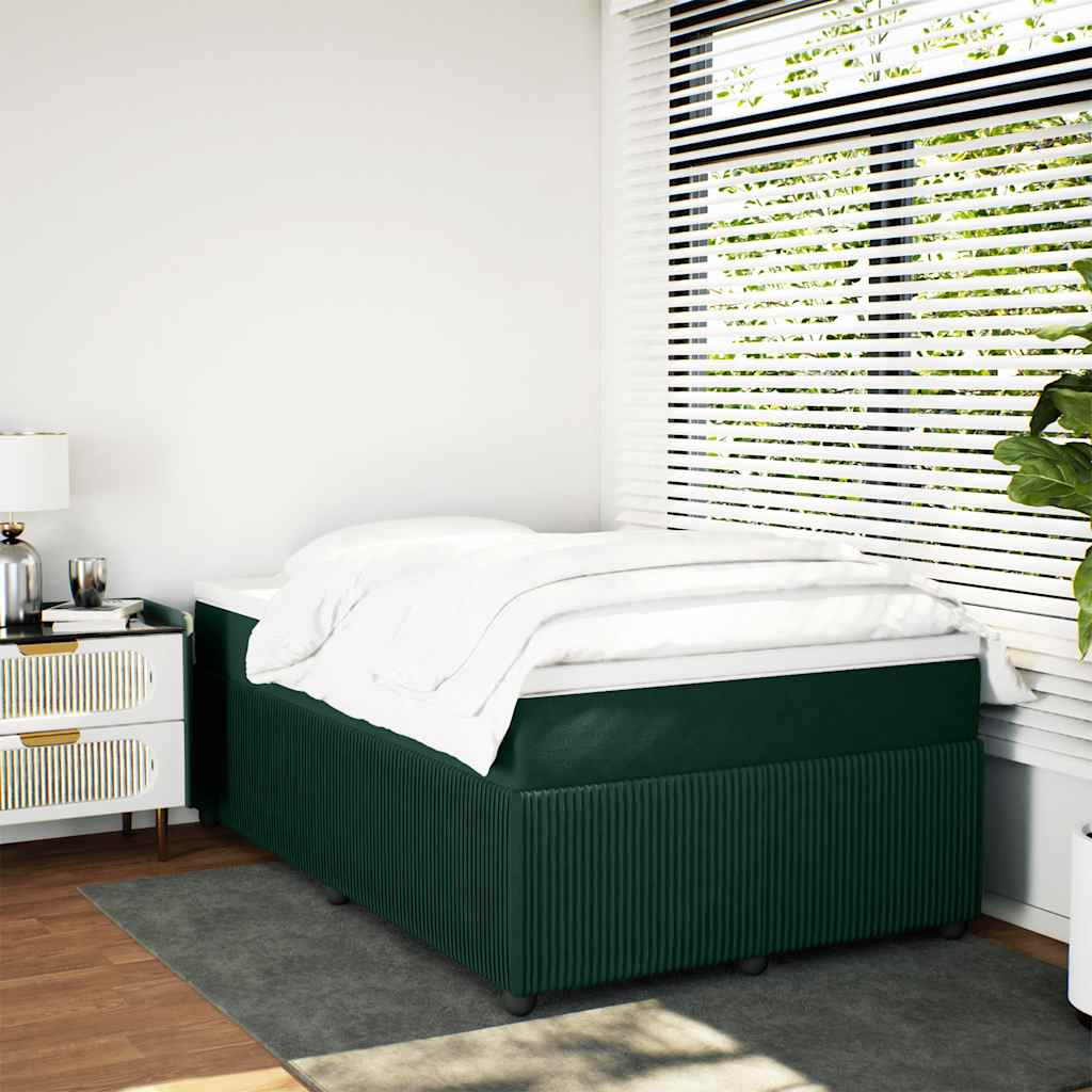 Box spring krevet s madracem tamnozeleni 120x200 cm baršunasti