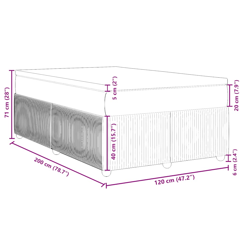 Box spring krevet s madracem tamnozeleni 120x200 cm baršunasti