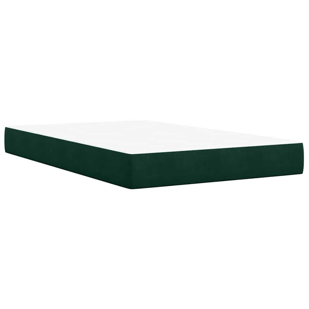 Box spring krevet s madracem tamnozeleni 120x200 cm baršunasti